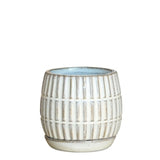 Lined Stoneware Plant Pot with Saucer