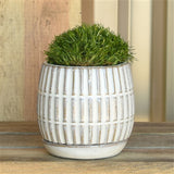 Lined Stoneware Plant Pot with Saucer