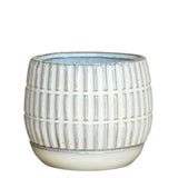 Lined Stoneware Plant Pot with Saucer