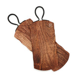 Rustic Edge Serving Board with Hammered Iron Handle