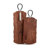 Rustic Edge Serving Board with Hammered Iron Handle