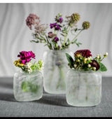 Hammered Frosted Glass Vase